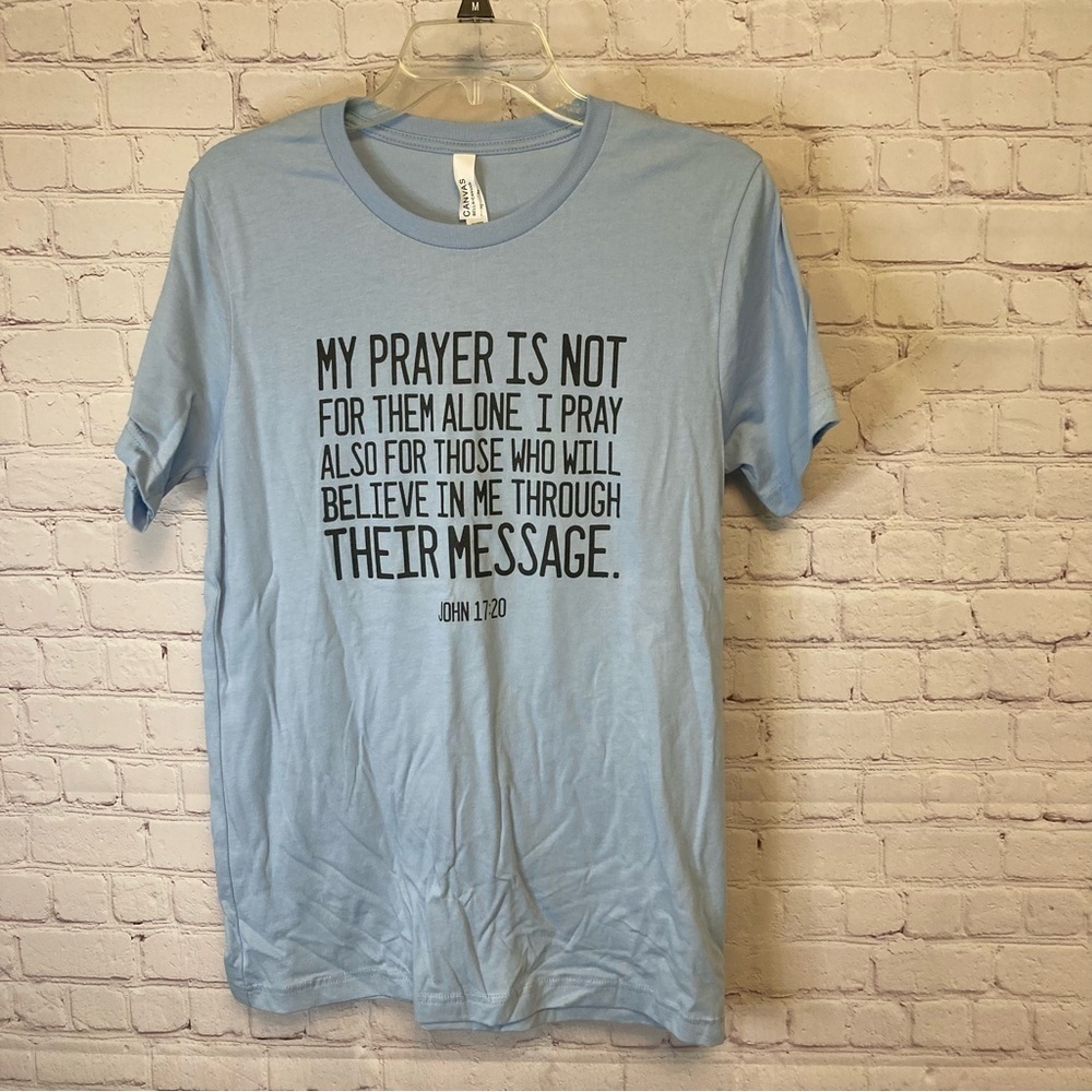 NEW oversized light blue tee with Bible Verse, variety of sizes - Picture 2 of 9